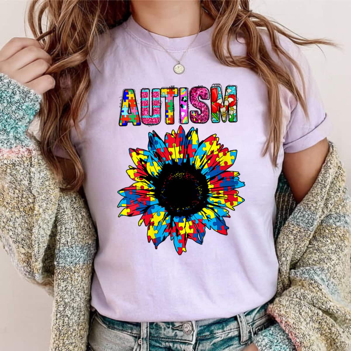 Colorful Sunflower Autism Awareness T-Shirt Colorful Sunflower Autism Awareness T-Shirt