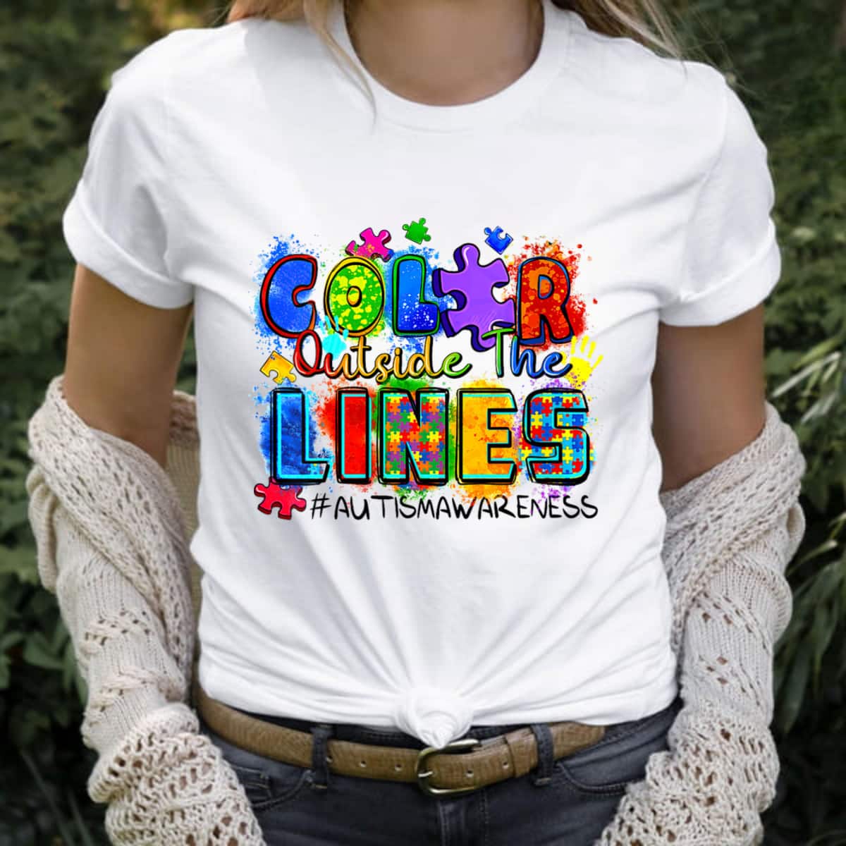 Color Outside The Lines Autism Awareness T-Shirt Color Outside The Lines Autism Awareness T-Shirt