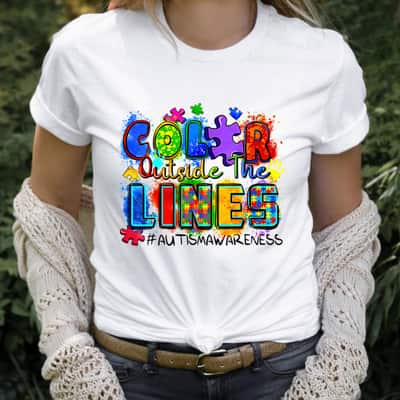 Color Outside The Lines Autism Awareness T-Shirt