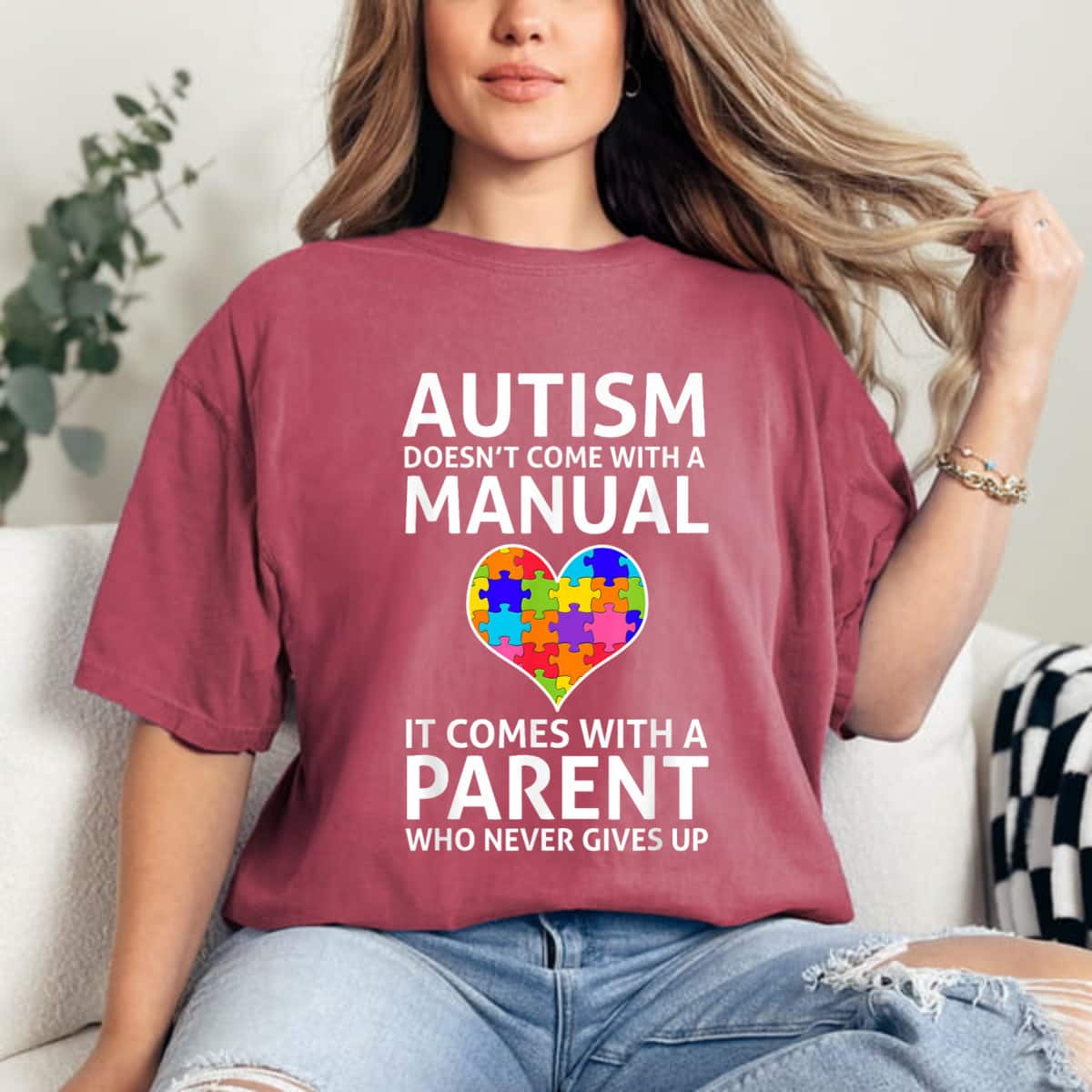Autism Doesn't Come With A Manual Autism Awareness Mom Dad T-Shirt Autism Doesn't Come With A Manual Autism Awareness Mom Dad T-Shirt