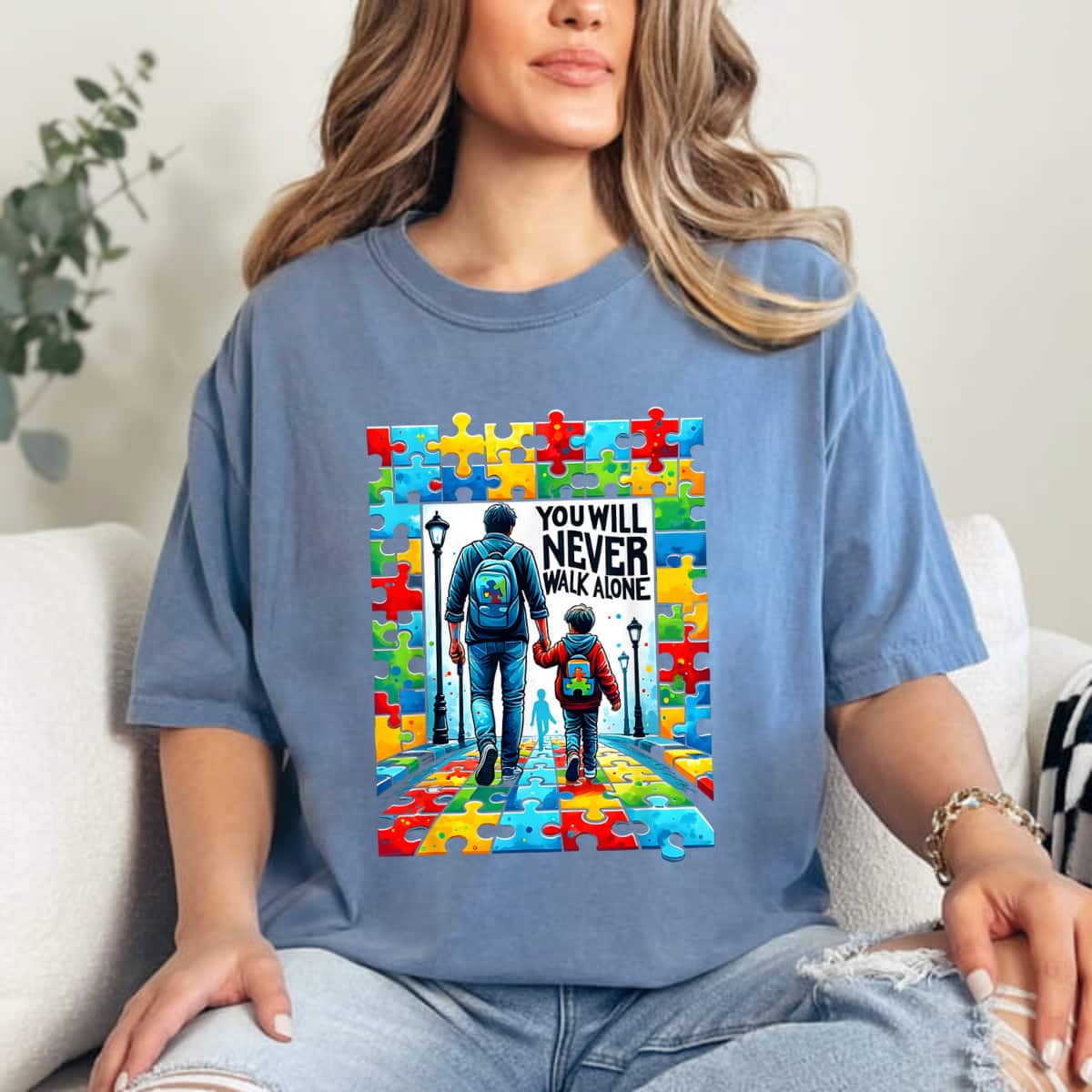 You Will Never Walk Alone Autism Awareness T-Shirt You Will Never Walk Alone Autism Awareness T-Shirt