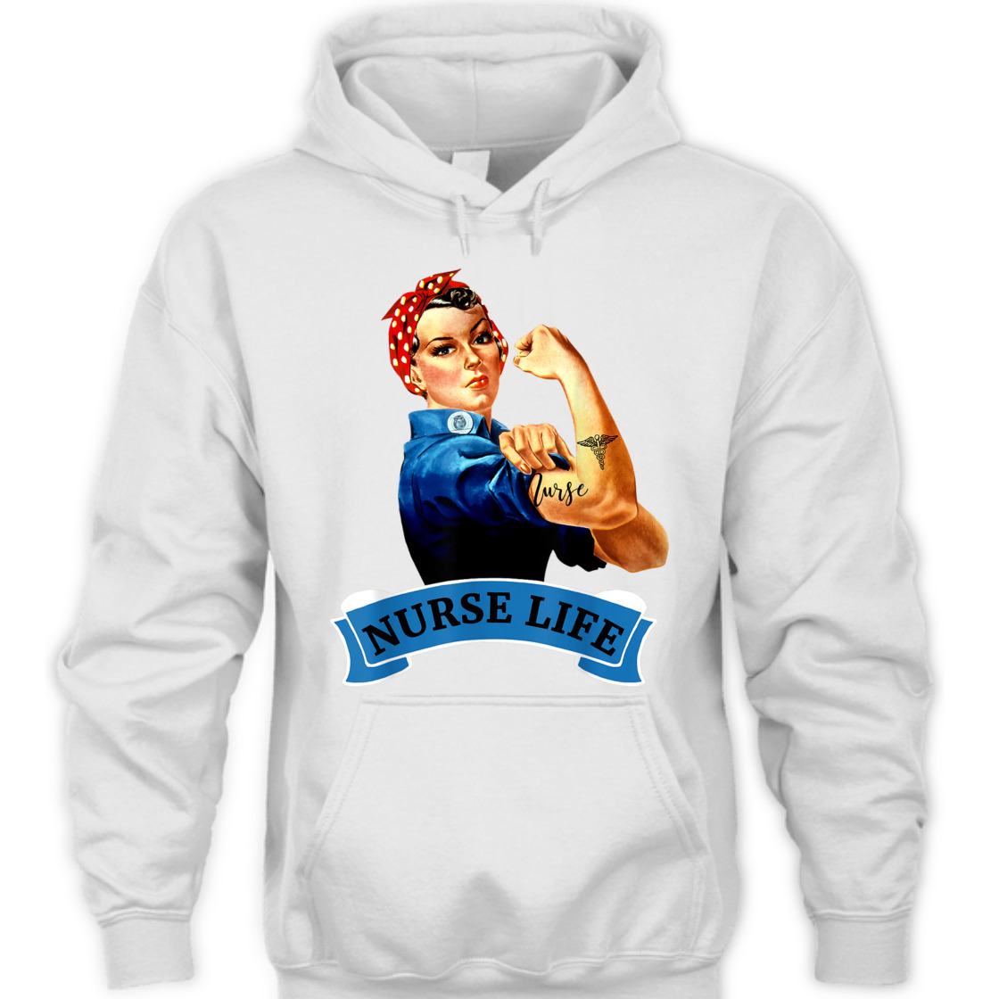 Strong Women Rosie The Riveter Vintage Retro Nurse Life Appreciation Feminist T-Shirt