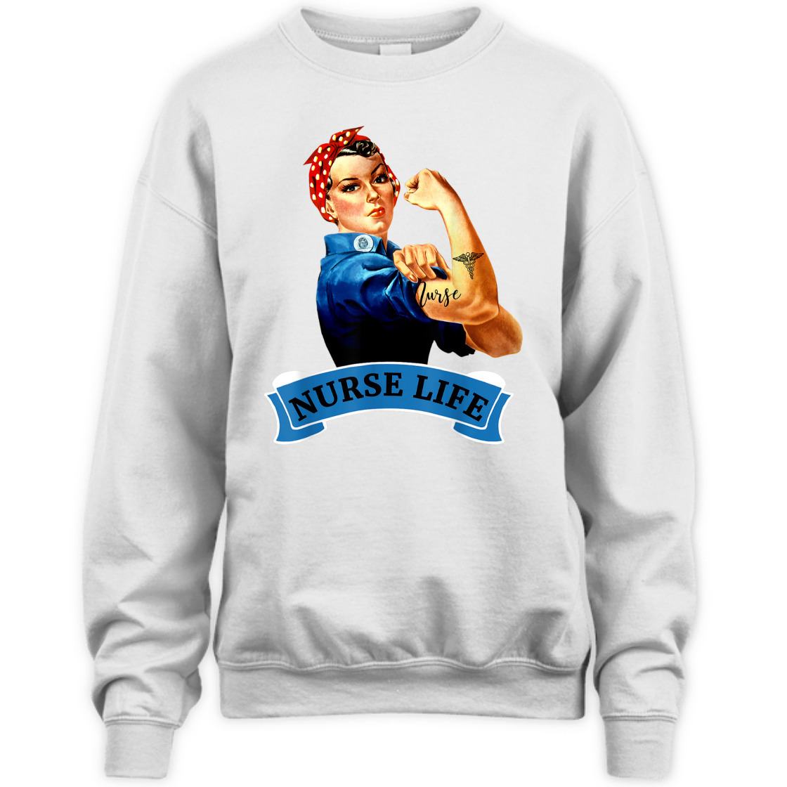 Strong Women Rosie The Riveter Vintage Retro Nurse Life Appreciation Feminist T-Shirt