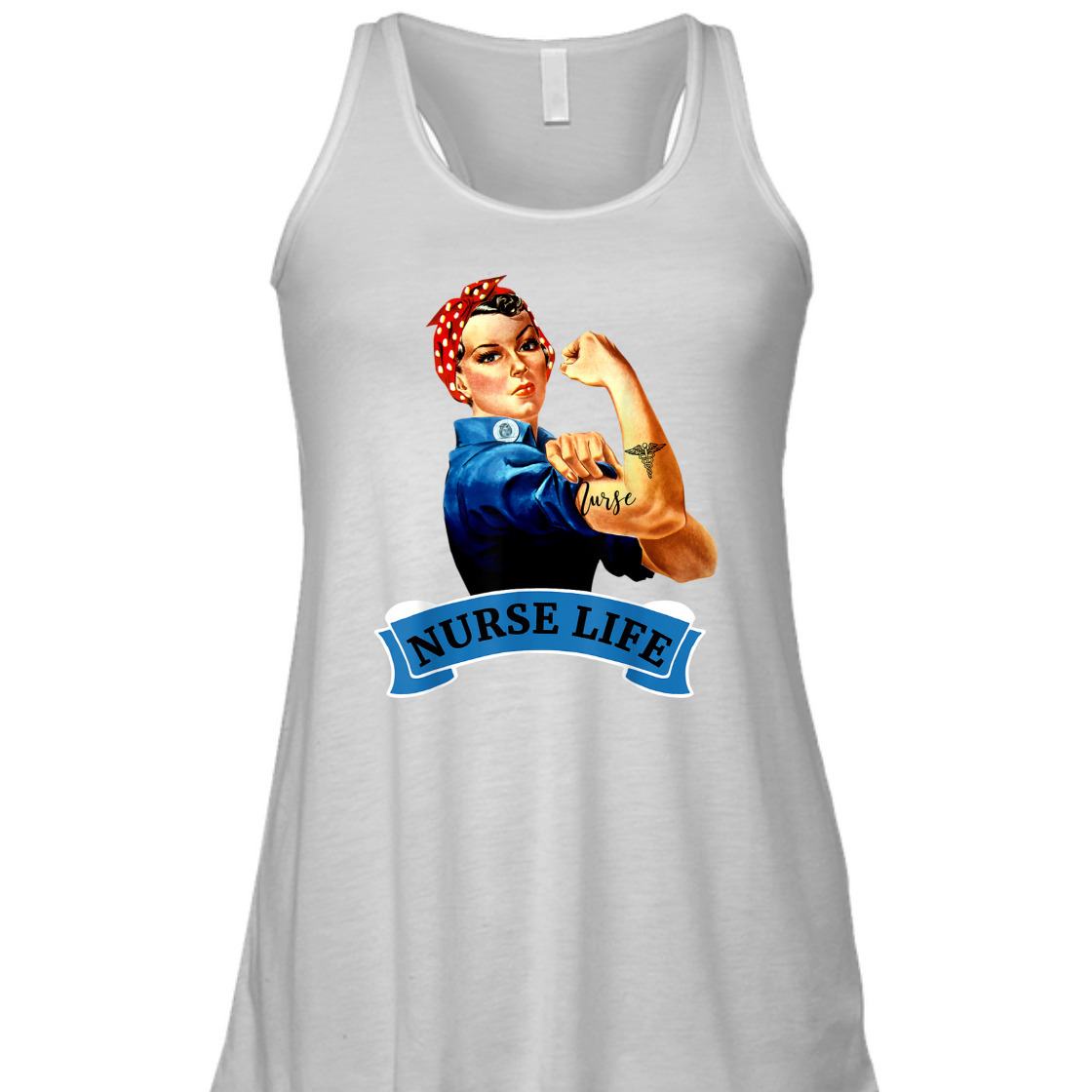 Strong Women Rosie The Riveter Vintage Retro Nurse Life Appreciation Feminist T-Shirt