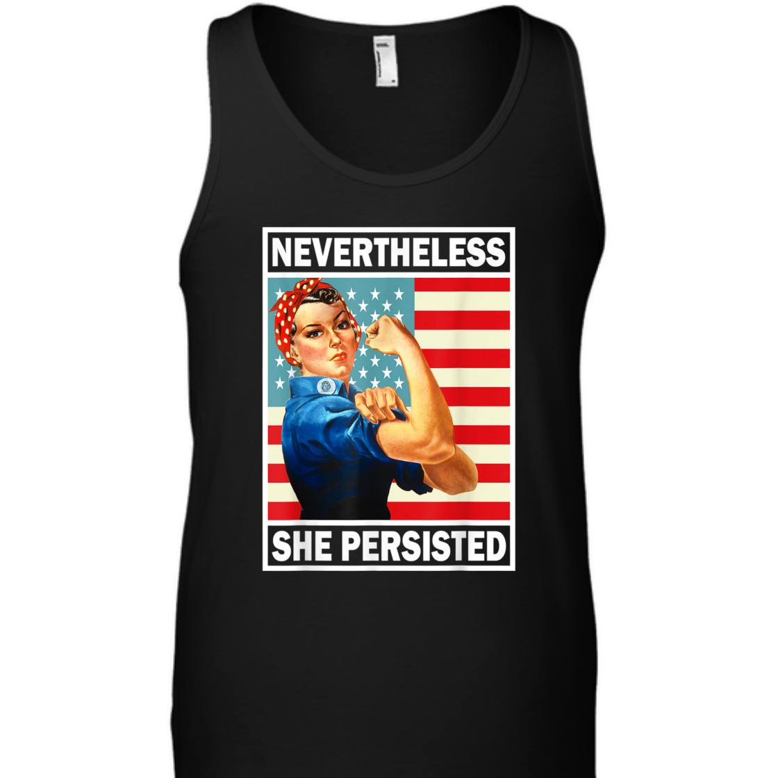 Strong Women She Was Warned She Persisted Rosie The Riveter Feminist T-Shirt
