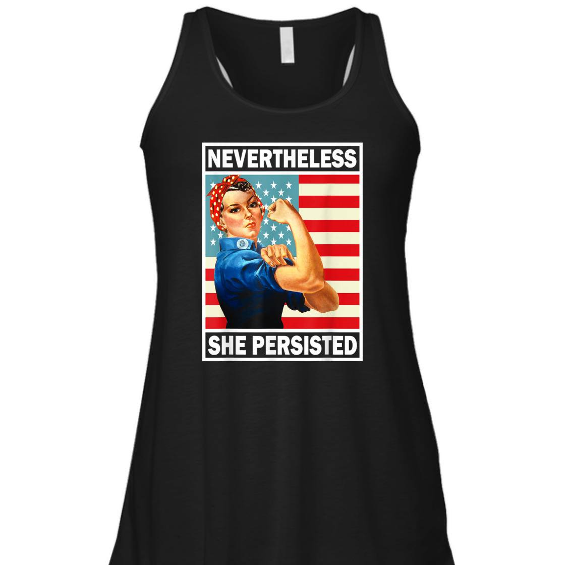 Strong Women She Was Warned She Persisted Rosie The Riveter Feminist T-Shirt