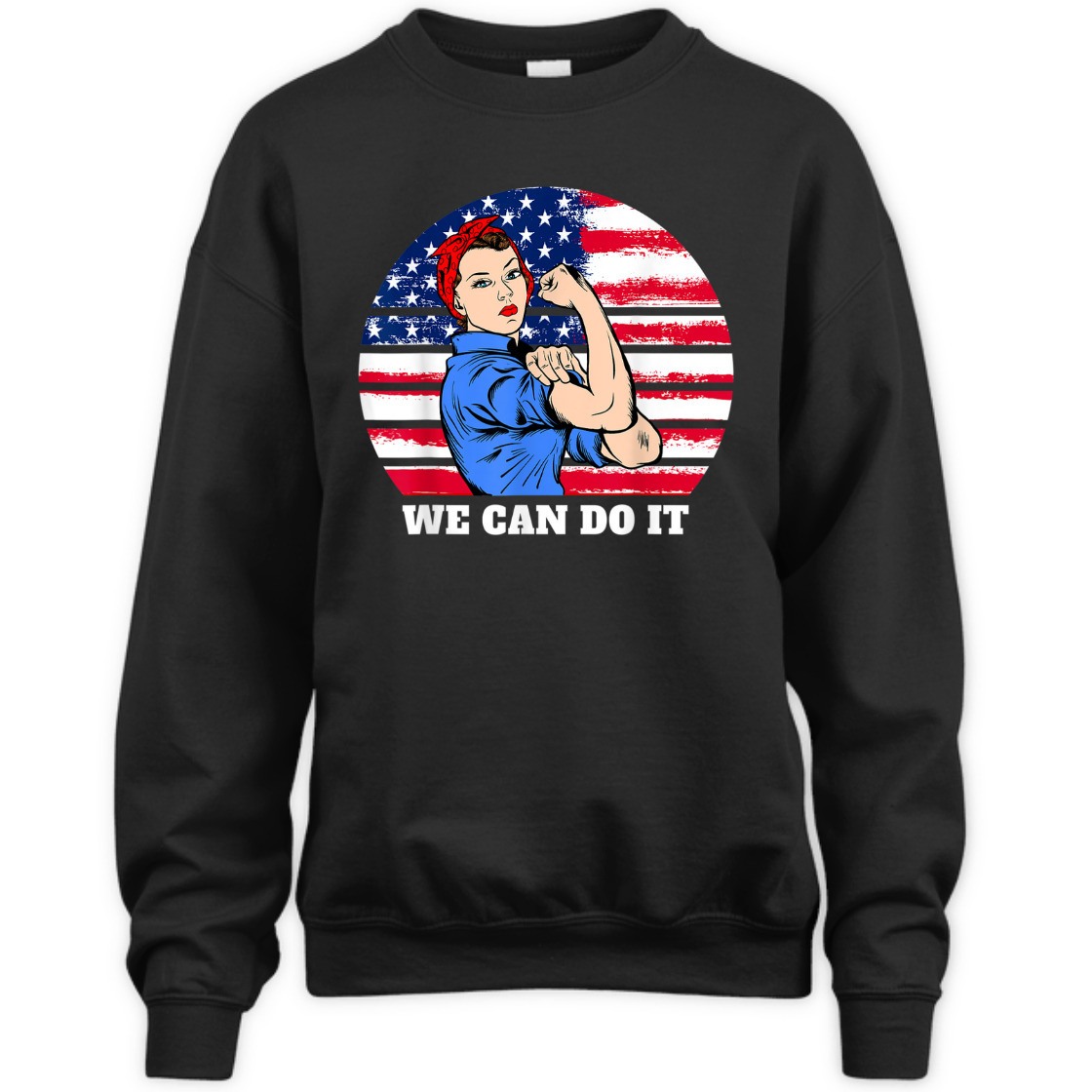 Strong Women Feminist Rosie The Riveter Patriotic T-Shirt