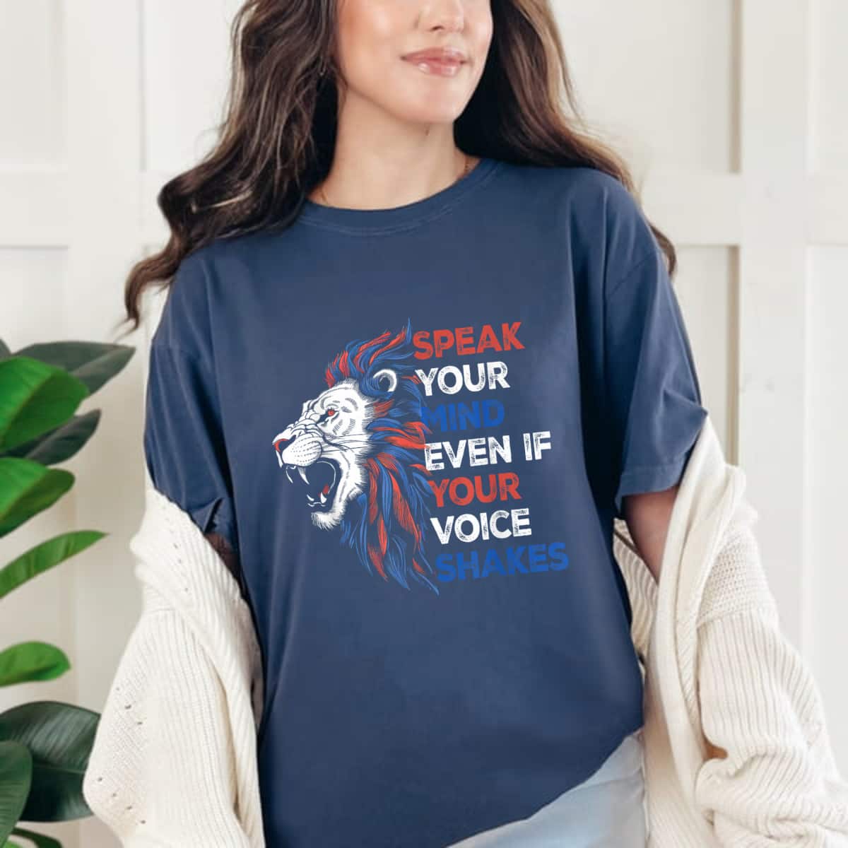Cool Lion Speak Your Mind Even If Your Voice Shakes T-Shirt Cool Lion Speak Your Mind Even If Your Voice Shakes T-Shirt