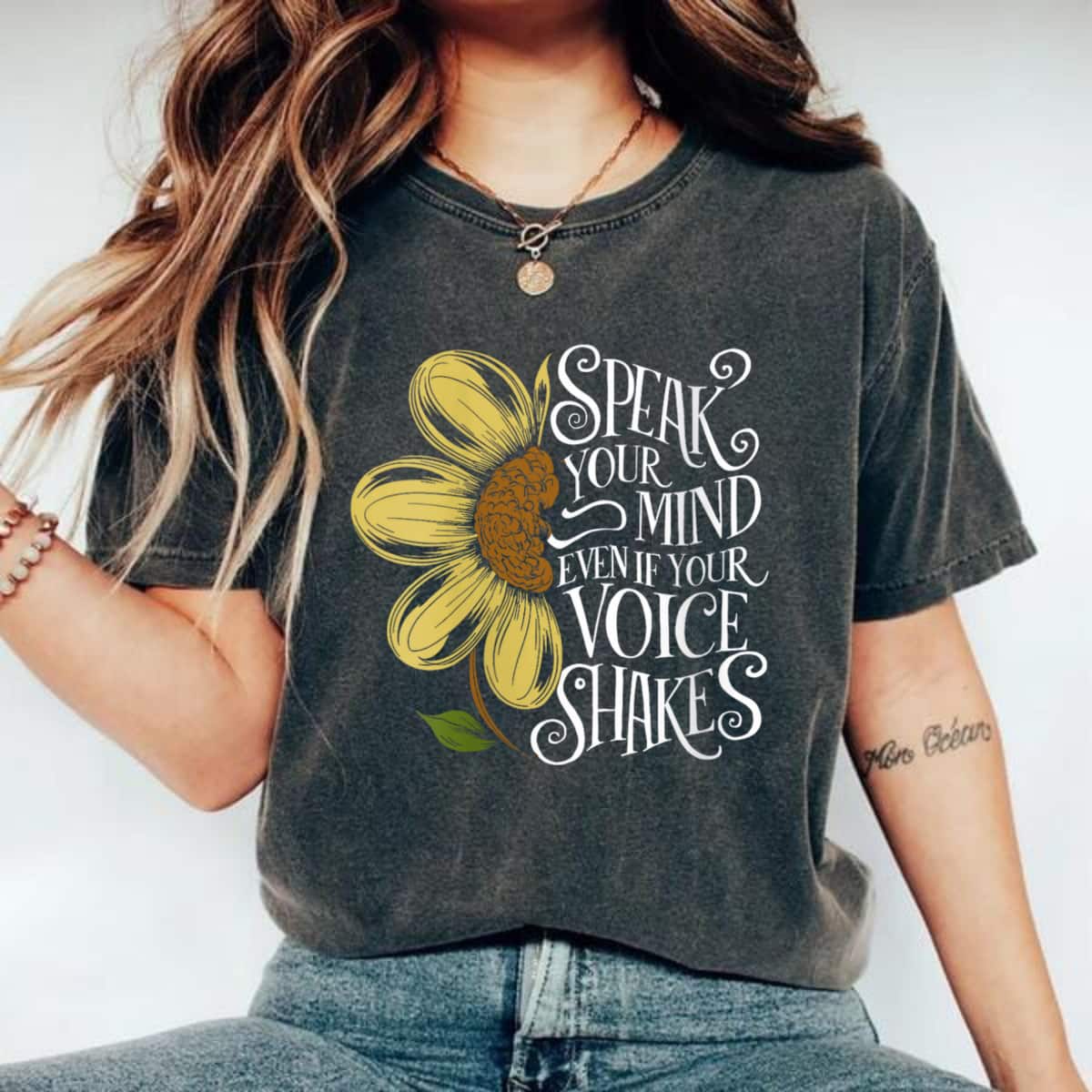 Vintage Sunflower Speak Your Mind Even If Your Voice Shakes T-Shirt Vintage Sunflower Speak Your Mind Even If Your Voice Shakes T-Shirt