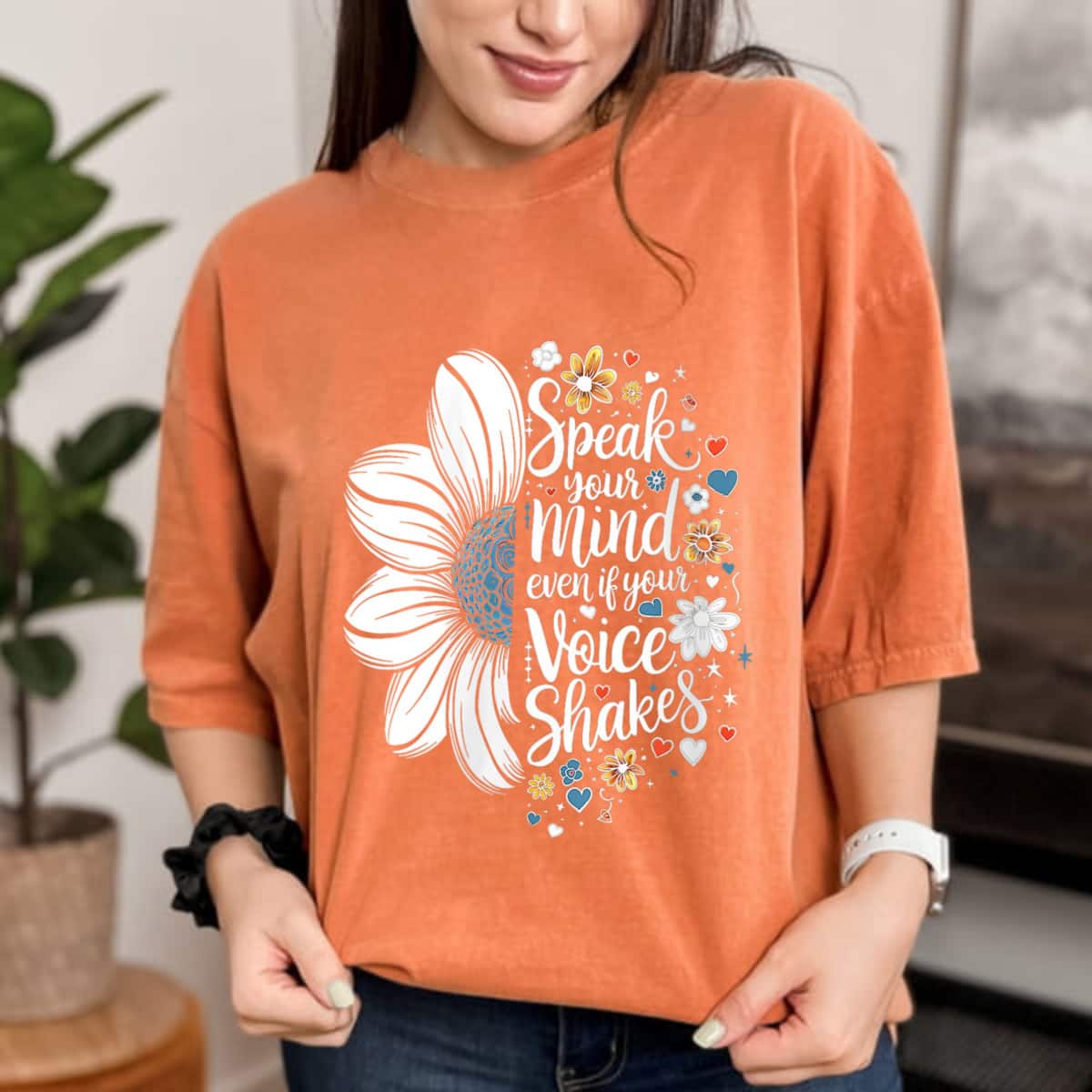 Floral Speak Your Mind Even If Your Voice Shakes T-Shirt Floral Speak Your Mind Even If Your Voice Shakes T-Shirt