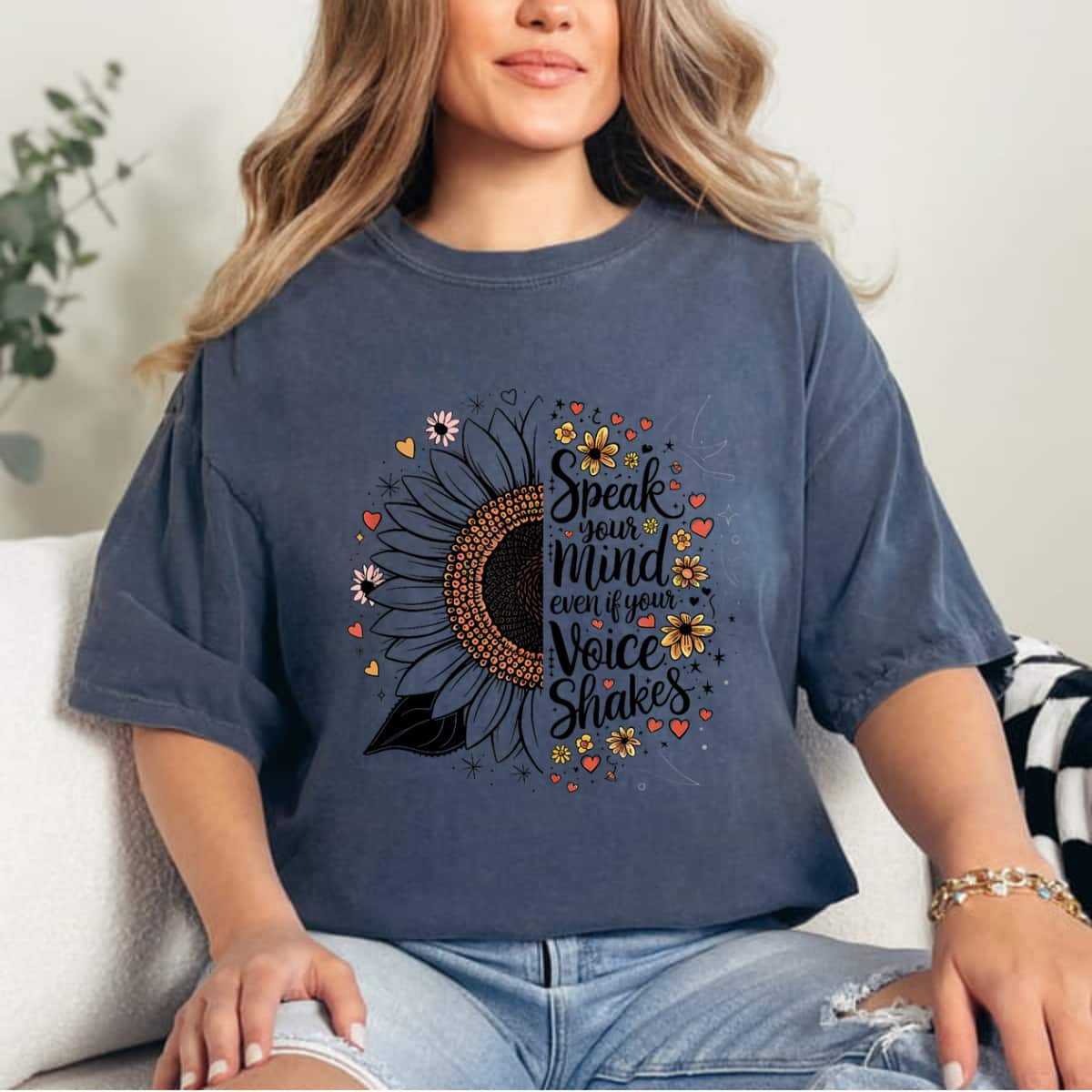 Trending Sunflower Speak Your Mind Even If Your Voice Shakes T-Shirt Trending Sunflower Speak Your Mind Even If Your Voice Shakes T-Shirt