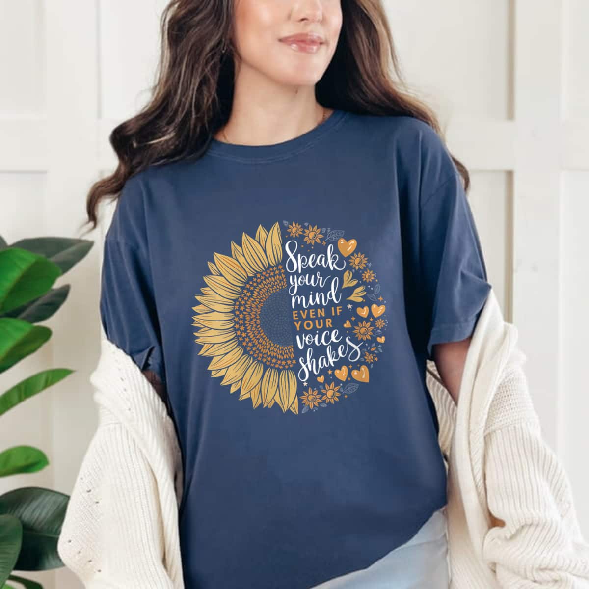 Cool Speak Your Mind Even If Your Voice Shakes Sunflower T-Shirt Cool Speak Your Mind Even If Your Voice Shakes Sunflower T-Shirt