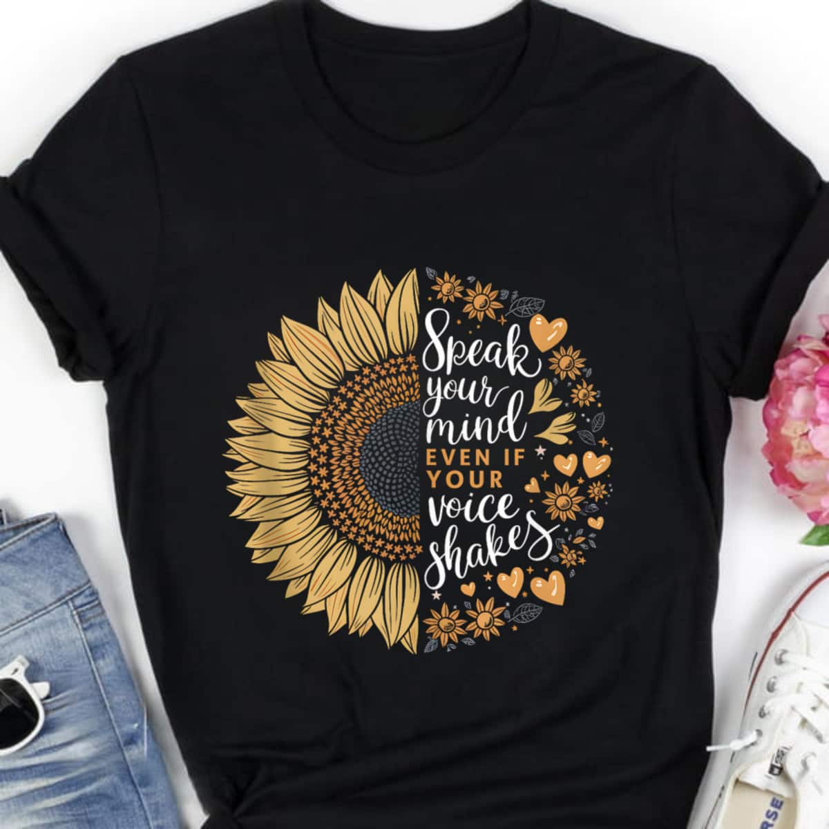 Speak Your Mind Even If Your Voice Shakes Floral T-Shirt Speak Your Mind Even If Your Voice Shakes Floral T-Shirt