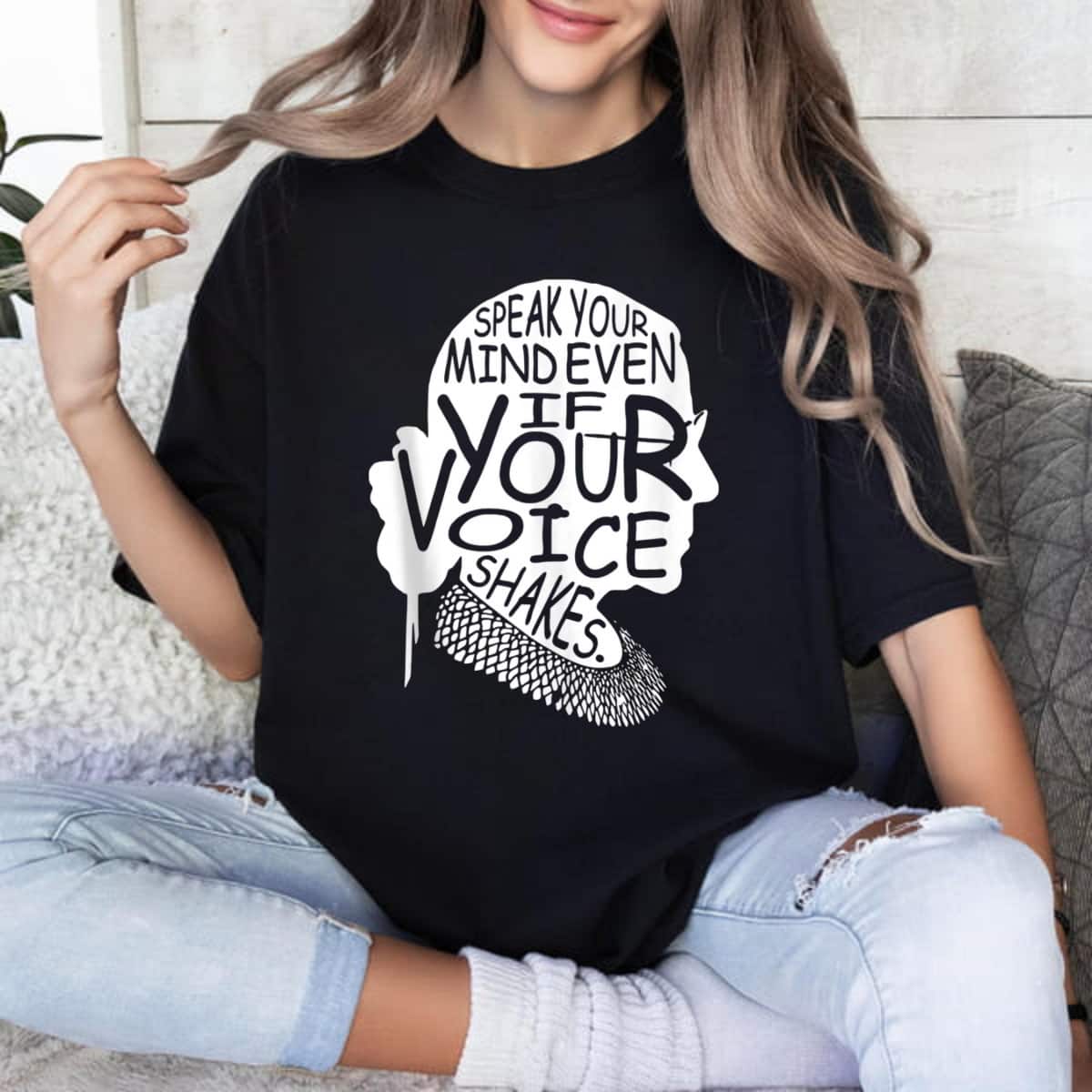 Strong RBG Graphic Speak Your Mind Even If Your Voice Shakes T-Shirt Strong RBG Graphic Speak Your Mind Even If Your Voice Shakes T-Shirt