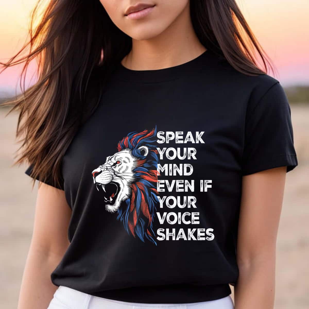 Lion American Speak Your Mind Even If Your Voice Shakes T-Shirt Lion American Speak Your Mind Even If Your Voice Shakes T-Shirt