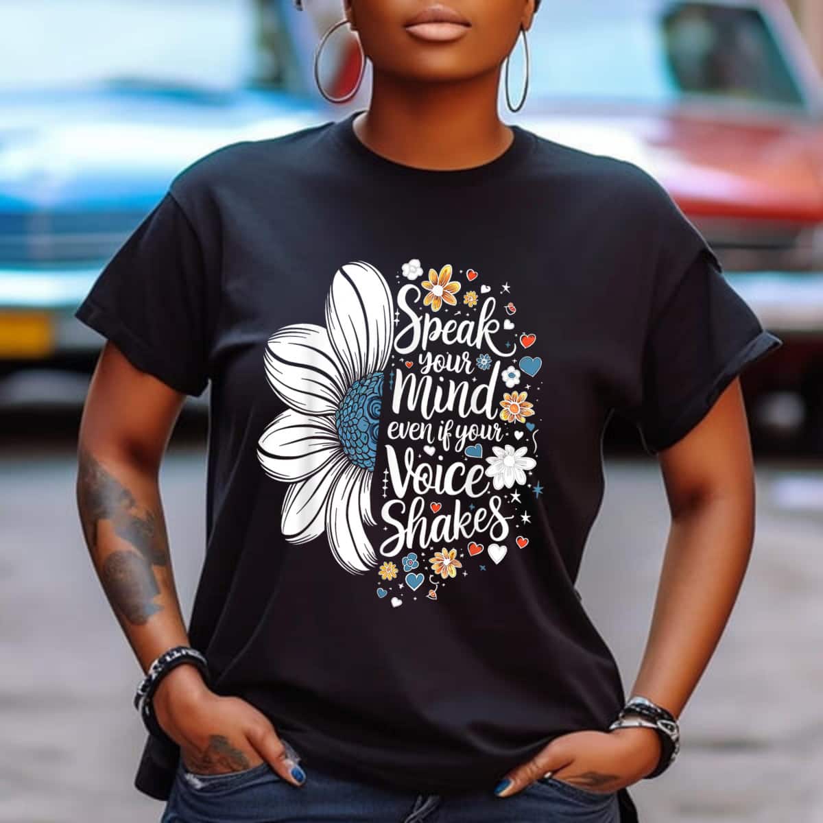 Classic Quote Sunflower Speak Your Mind Even If Your Voice Shakes T-Shirt Classic Quote Sunflower Speak Your Mind Even If Your Voice Shakes T-Shirt