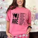 Retro You Are Enough Brave Worthy Loved Amazing Strong Smart Kind T-Shirt Retro You Are Enough Brave Worthy Loved Amazing Strong Smart Kind T-Shirt
