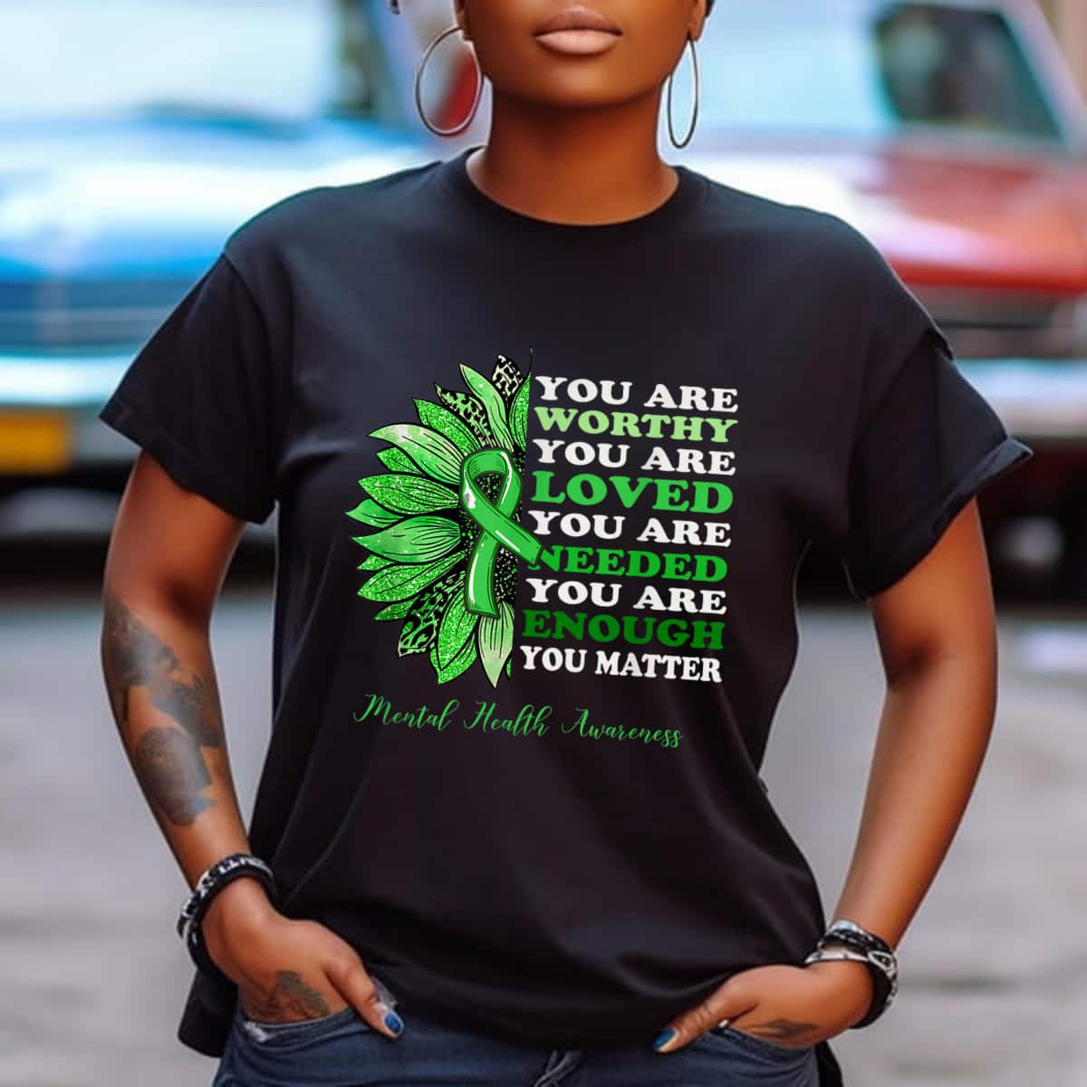 Sunflower You Are Worthy You Are Loved Mental Health Awareness T-Shirt Sunflower You Are Worthy You Are Loved Mental Health Awareness T-Shirt
