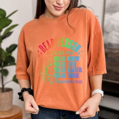 Sunflower You Are Worthy Loved Beautiful Motivation T-Shirt