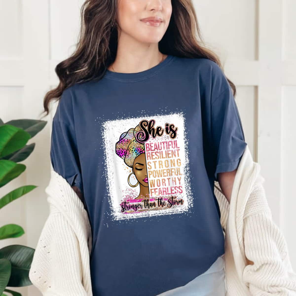 She Is Beautiful Resilient Strong Powerful Stronger Than The Storm T-Shirt She Is Beautiful Resilient Strong Powerful Stronger Than The Storm T-Shirt