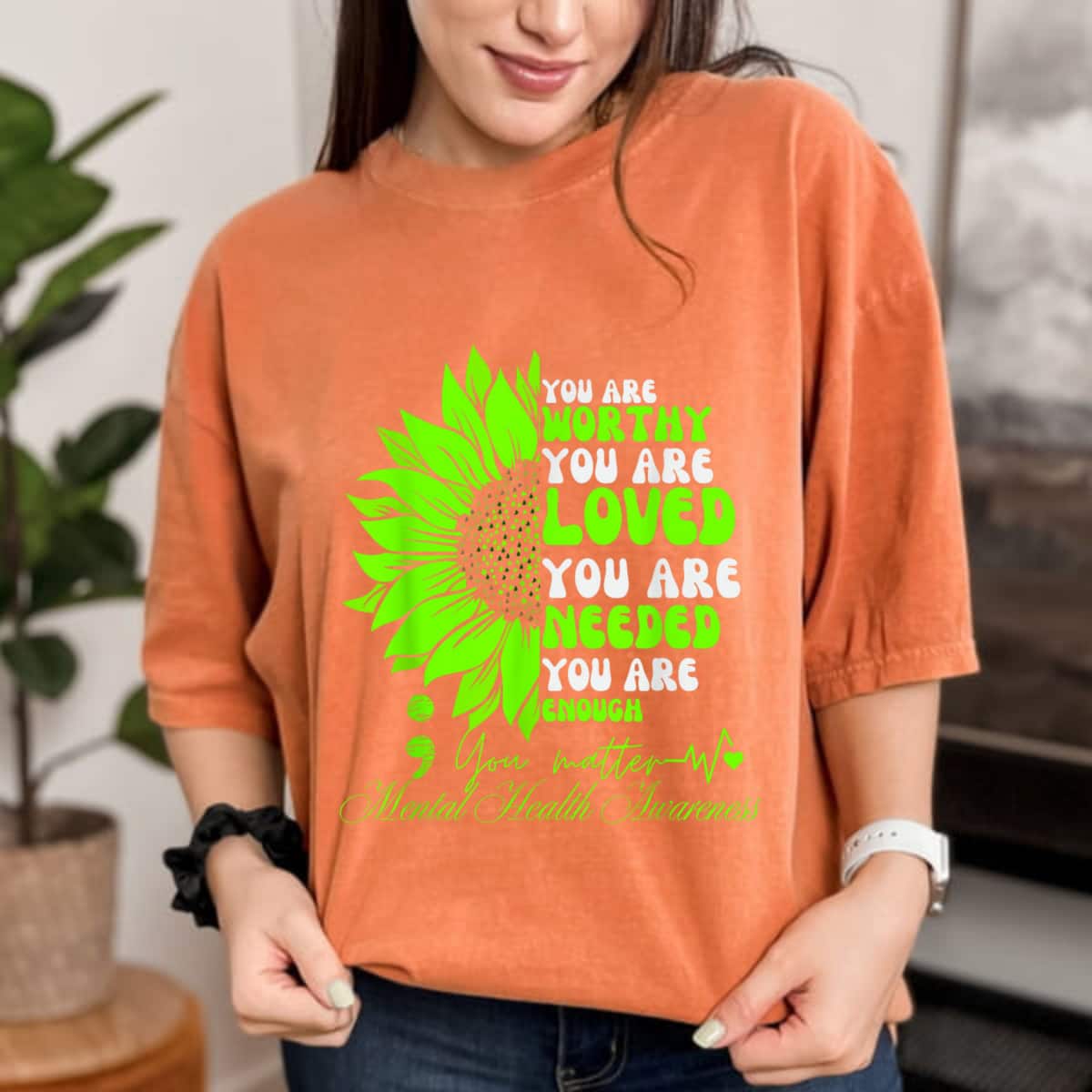 Mental Health Awareness Sunflower You Are Loved Needed T-Shirt Mental Health Awareness Sunflower You Are Loved Needed T-Shirt