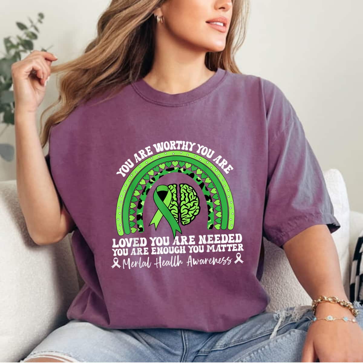 You Are Enough You Matter Brain Rainbow Heart T-Shirt You Are Enough You Matter Brain Rainbow Heart T-Shirt