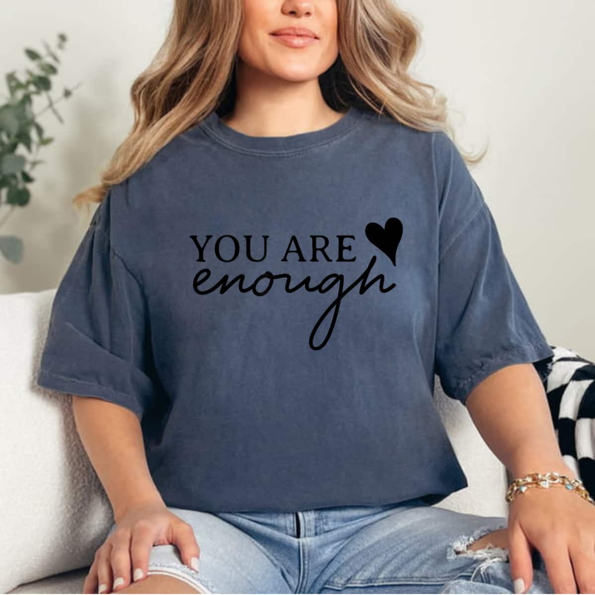 Black Heart You Are Enough T-Shirt Black Heart You Are Enough T-Shirt