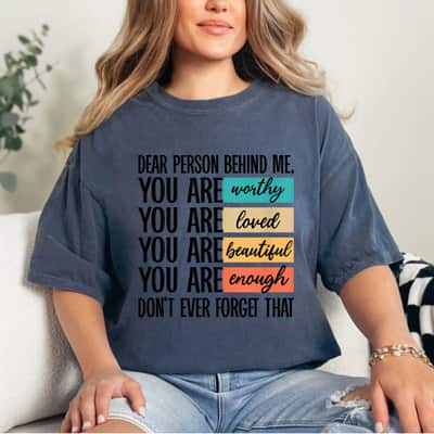 Vintage Retro Colorful You Are Worthy Loved Beautiful Enough T-Shirt