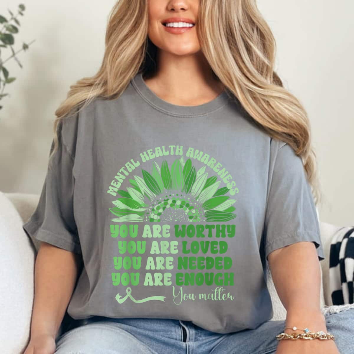 Motivational Sunflower You Are Worthy Loved Needed Enough T-Shirt Motivational Sunflower You Are Worthy Loved Needed Enough T-Shirt