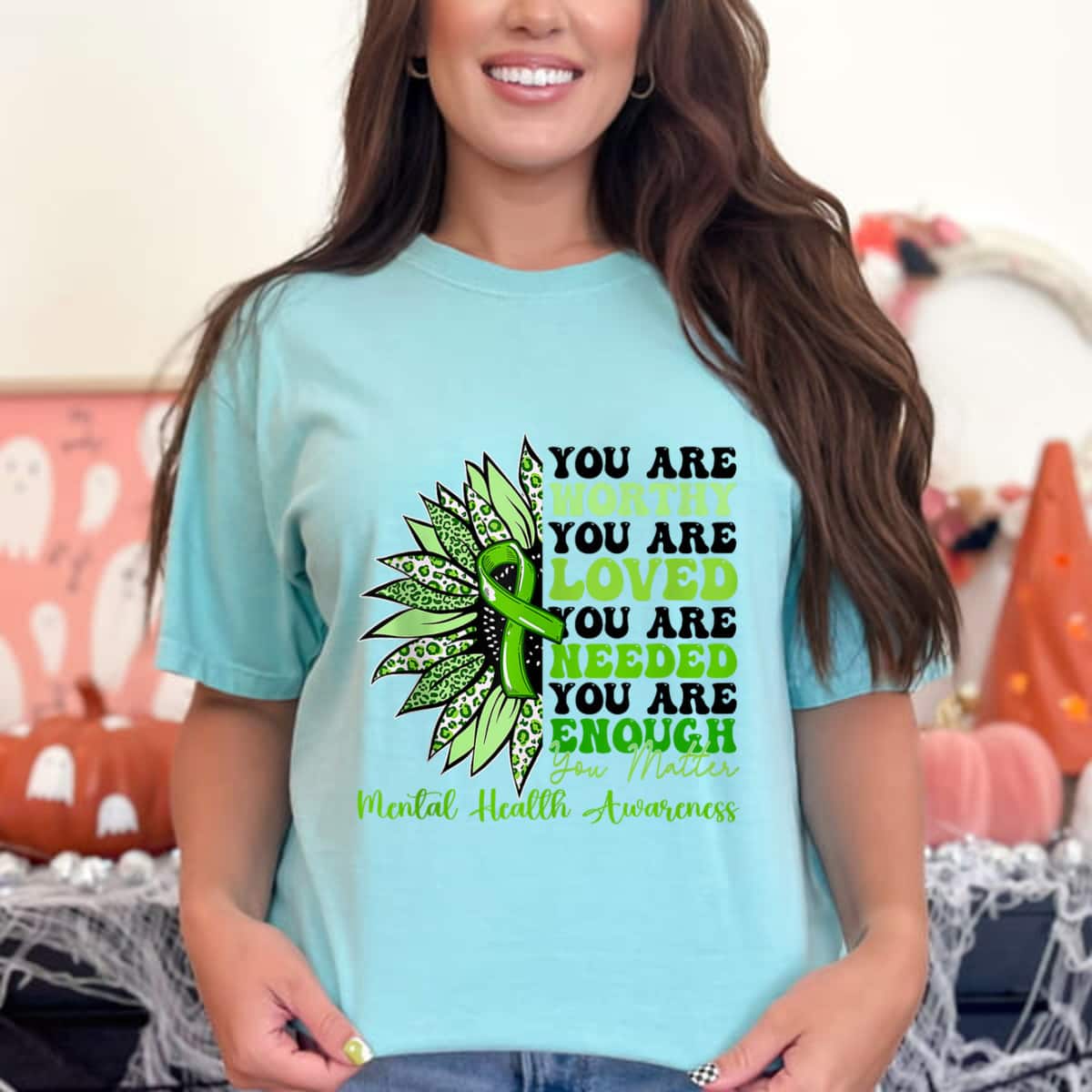 Sunflower Ribbon You Are Worthy You Are Loved You Are Needed You Are Enough T-Shirt Sunflower Ribbon You Are Worthy You Are Loved You Are Needed You Are Enough T-Shirt