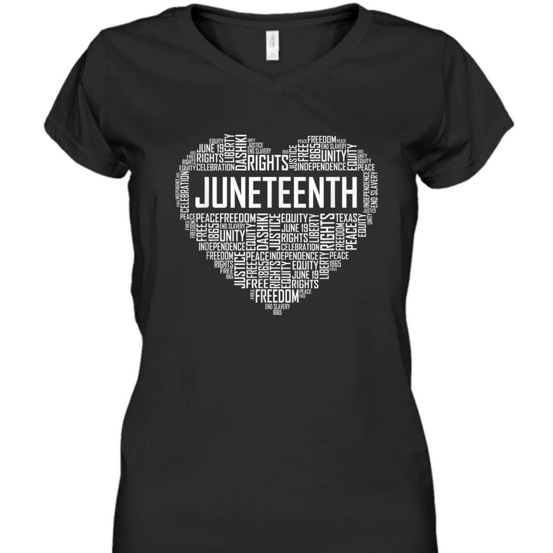 Strong Women Juneteenth Heart Black History Afro American African Freedom T-Shirt