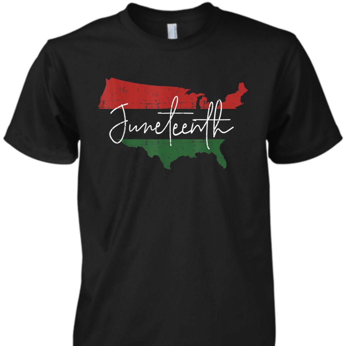 Strong Women American Map With Pan African Flag For Juneteenth Since 1865 T-Shirt