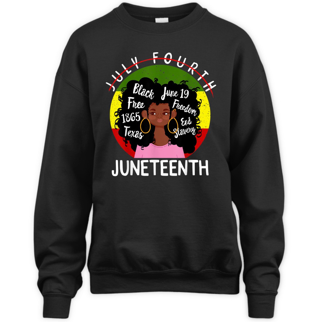 Strong Women Juneteenth Flag BLM Afro Women June 19 1865 African American T-Shirt