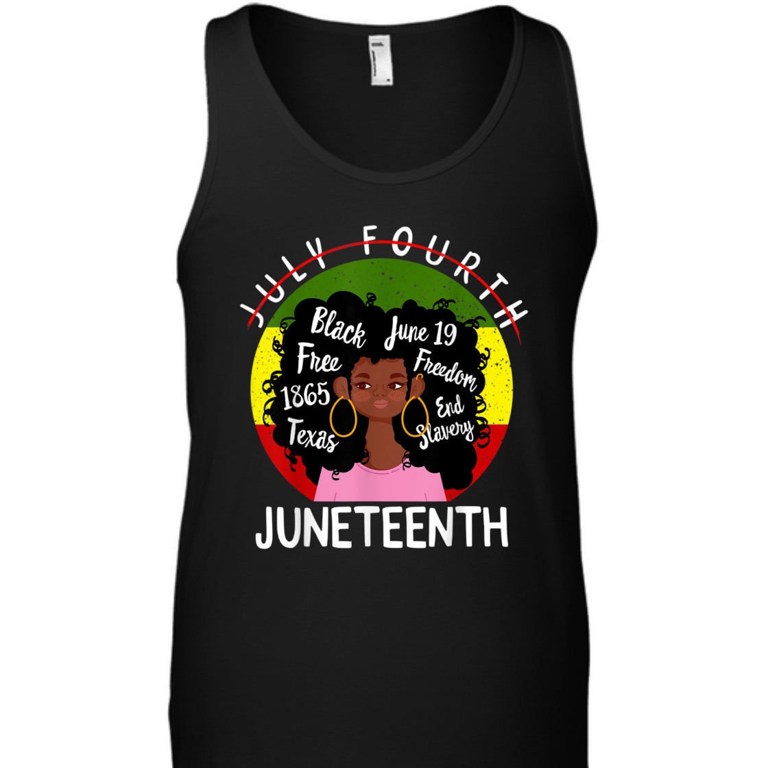 Strong Women Juneteenth Flag BLM Afro Women June 19 1865 African American T-Shirt