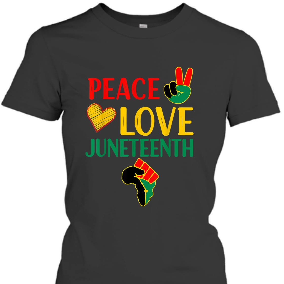 Strong Women Peace Love Juneteenth Black Pride Freedom Independence Day T-Shirt