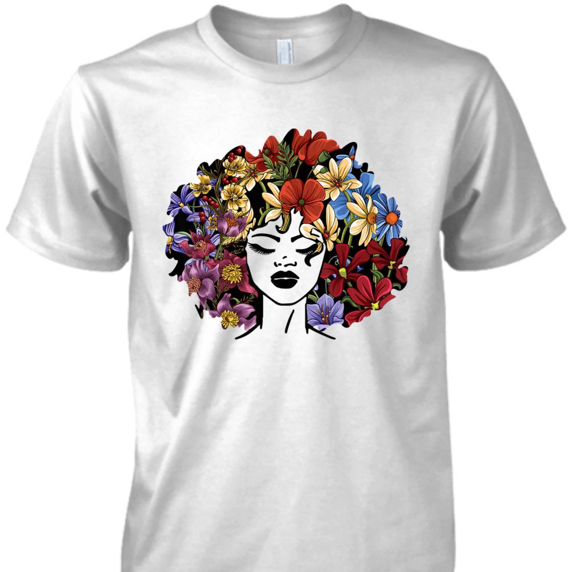 Strong Women Afro Hair Natural Black History Juneteenth Pride T-Shirt