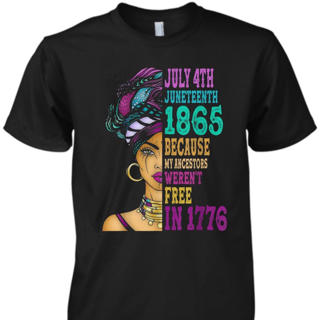 Strong Women Juneteenth Queen Melanin African American Women T-Shirt