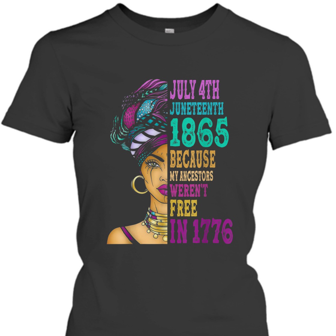 Strong Women Juneteenth Queen Melanin African American Women T-Shirt