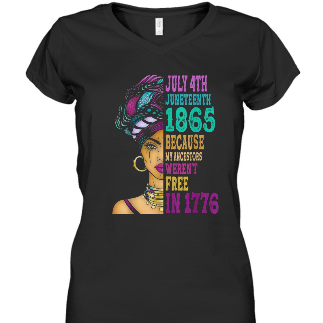 Strong Women Juneteenth Queen Melanin African American Women T-Shirt