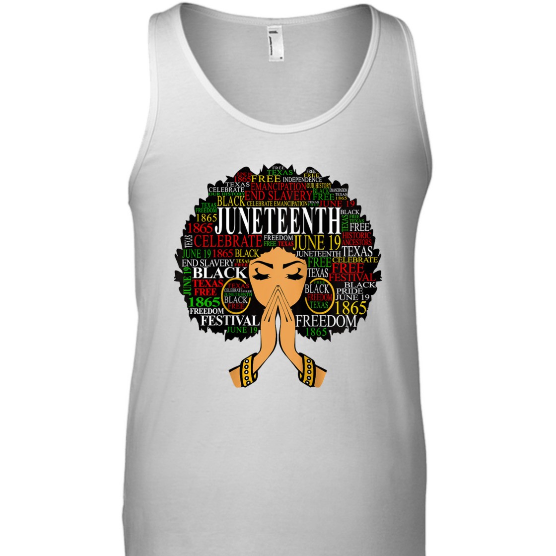 Strong Women Womens Juneteenth Melanin Black Women Natural Hair Afro Word Art T-Shirt