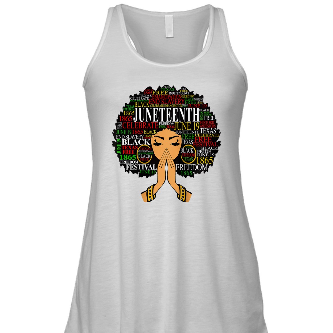 Strong Women Womens Juneteenth Melanin Black Women Natural Hair Afro Word Art T-Shirt