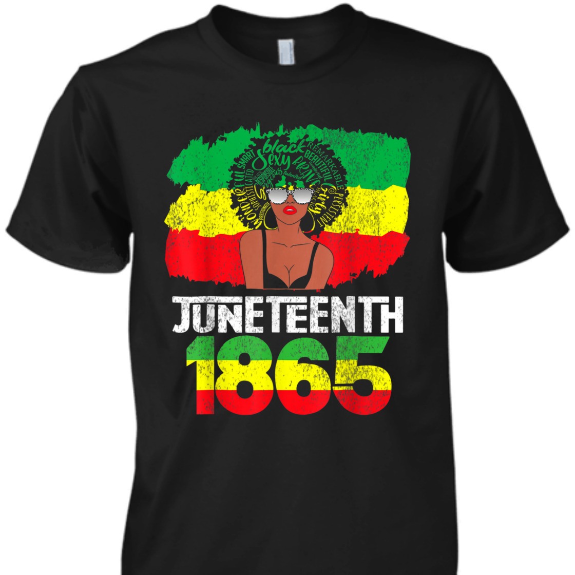 Strong Women Celebrate Juneteenth Messy Bun Black Women 1865 Juneteenth T-Shirt