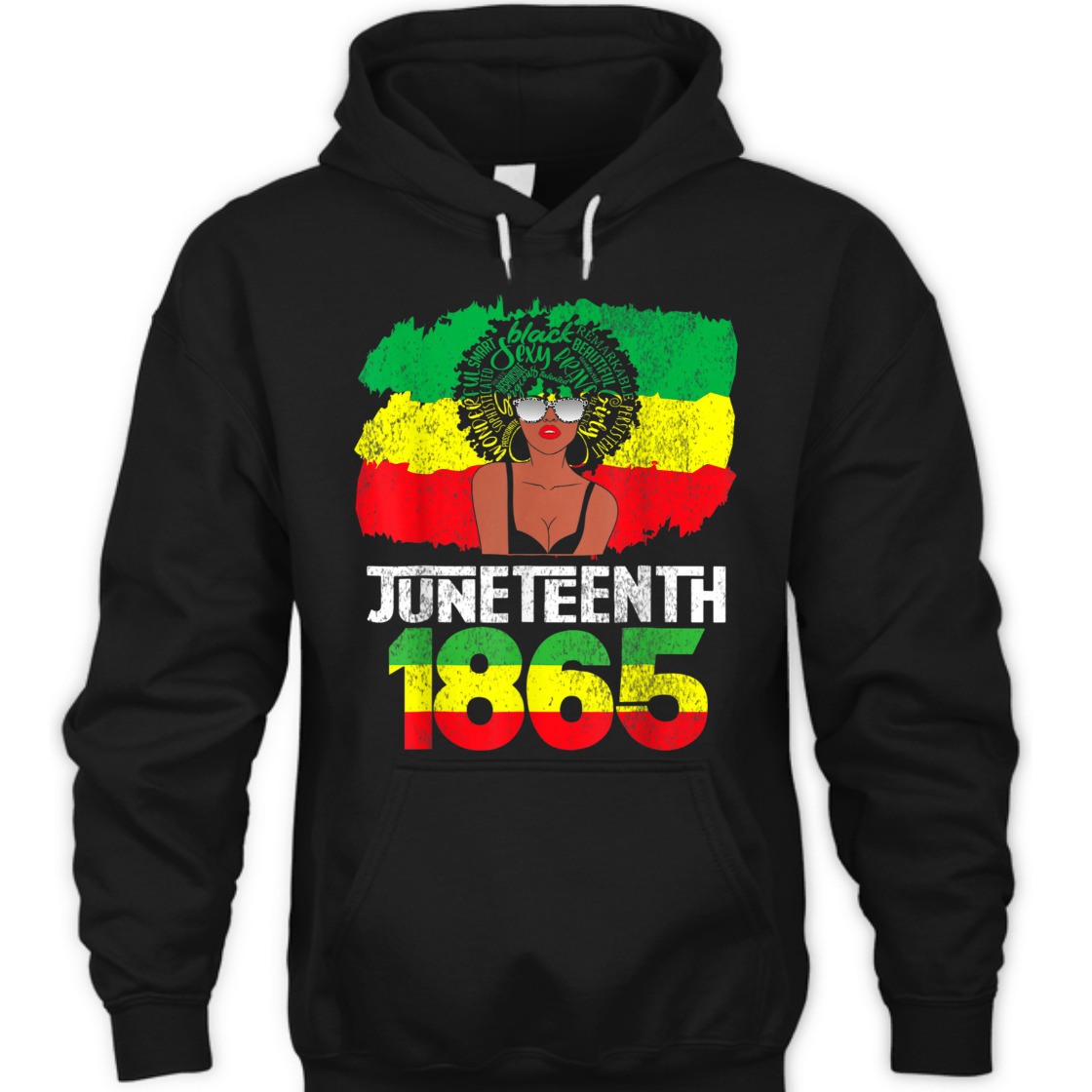 Strong Women Celebrate Juneteenth Messy Bun Black Women 1865 Juneteenth T-Shirt