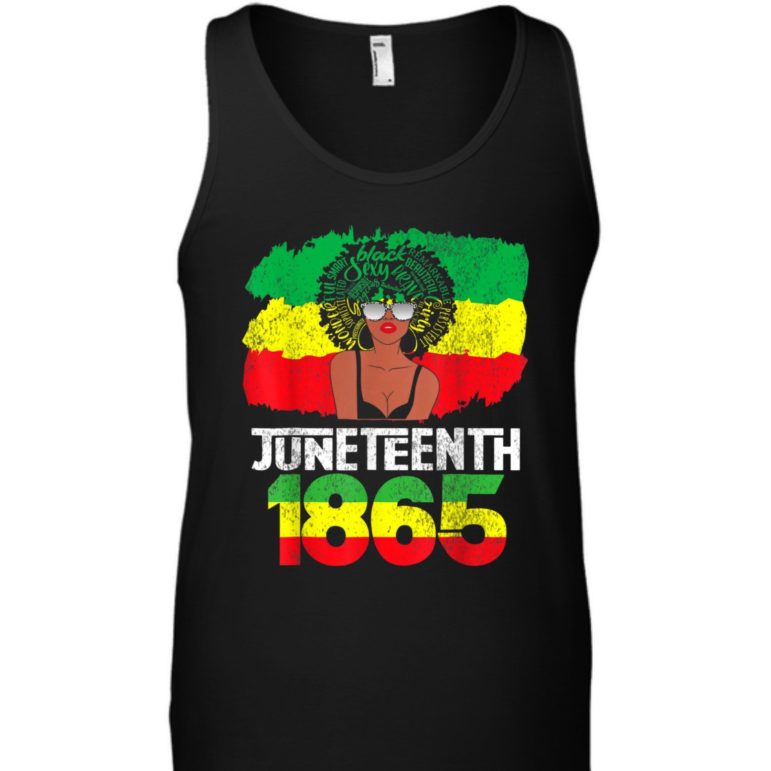 Strong Women Celebrate Juneteenth Messy Bun Black Women 1865 Juneteenth T-Shirt