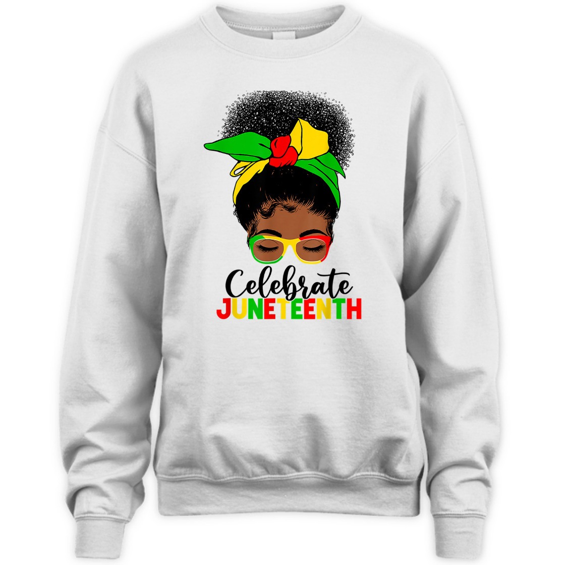 Strong Women Awesome Messy Bun Juneteenth Celebrate 1865 June 19th T-Shirt