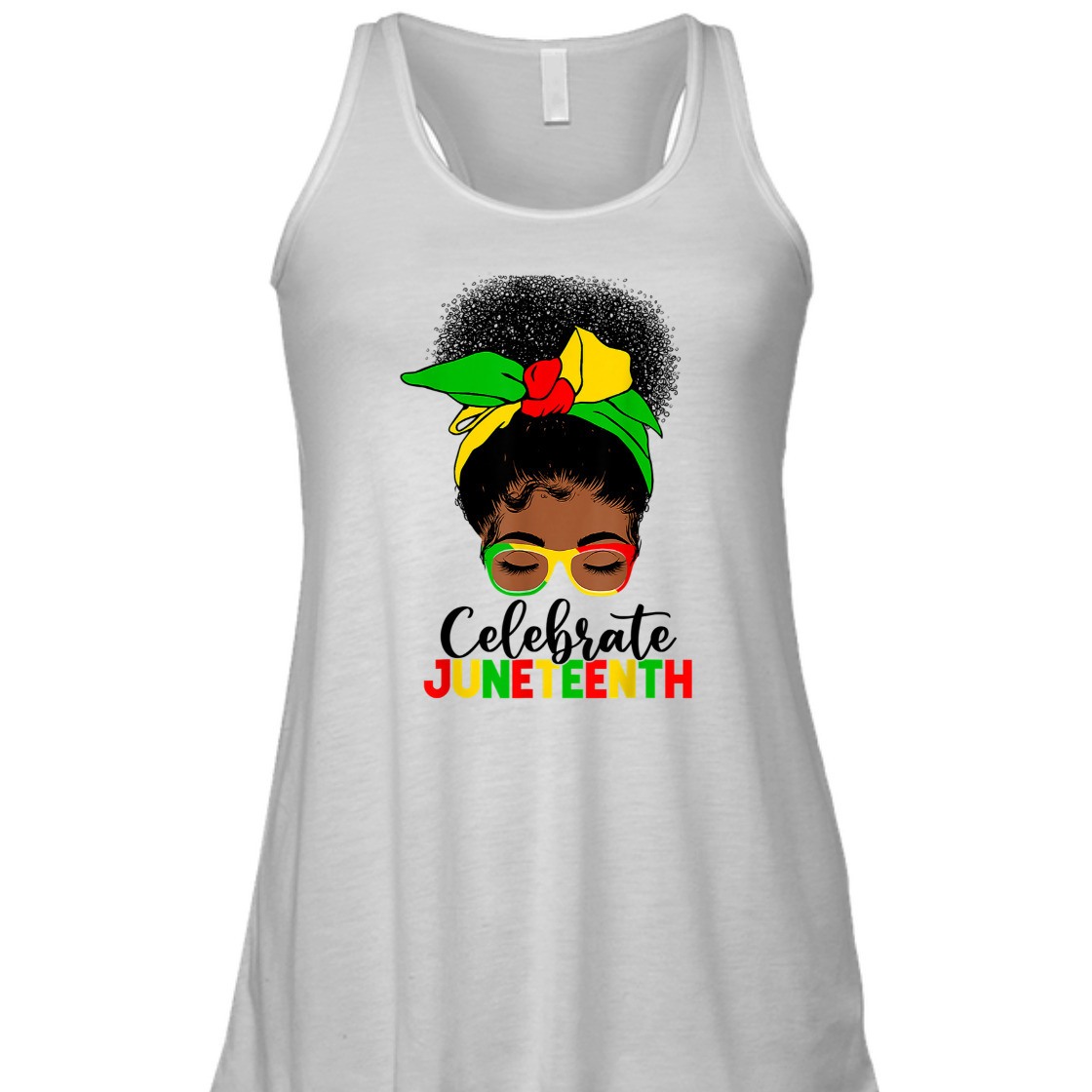 Strong Women Awesome Messy Bun Juneteenth Celebrate 1865 June 19th T-Shirt