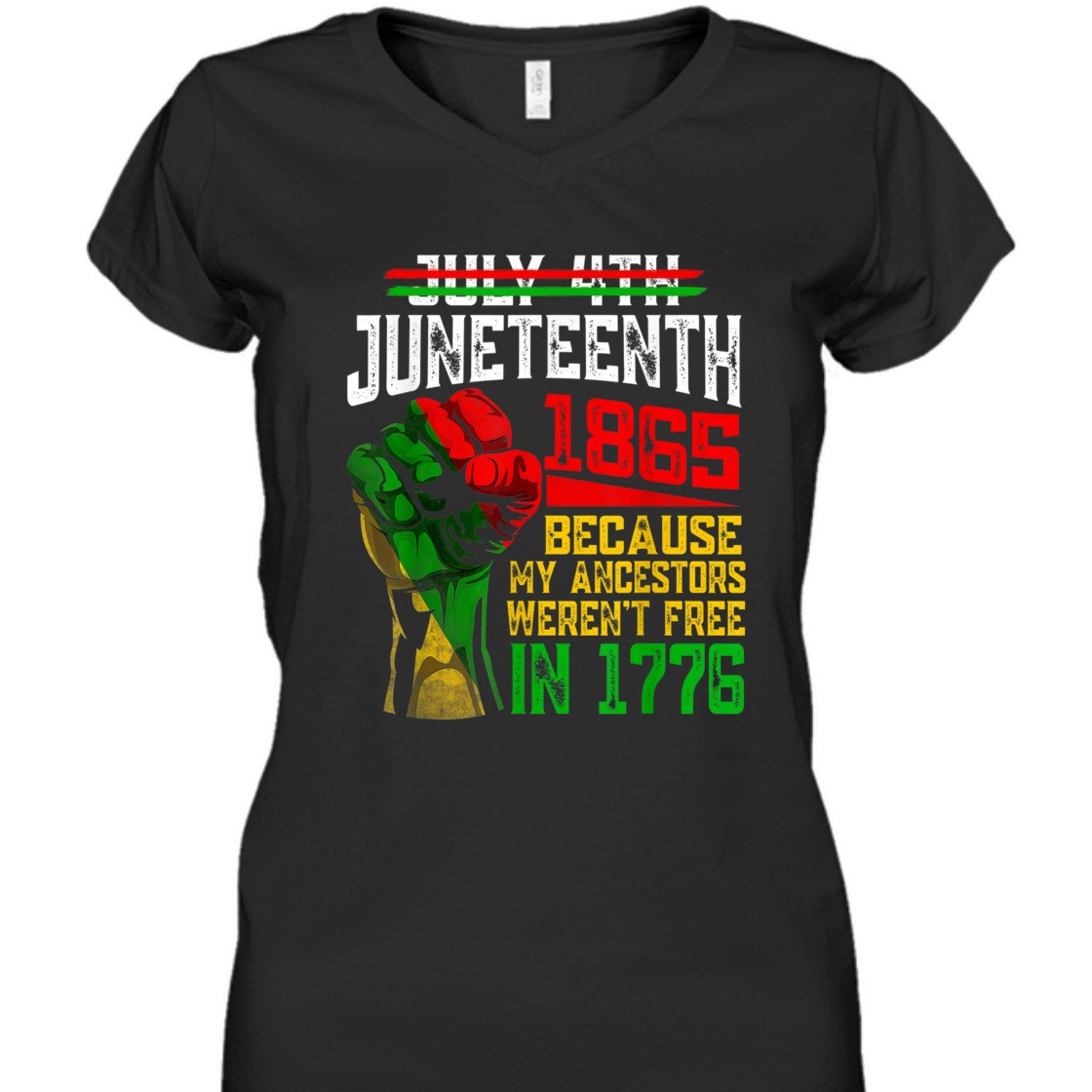 Strong Women July 4th Juneteenth 1865 Because My Ancestors T-Shirt