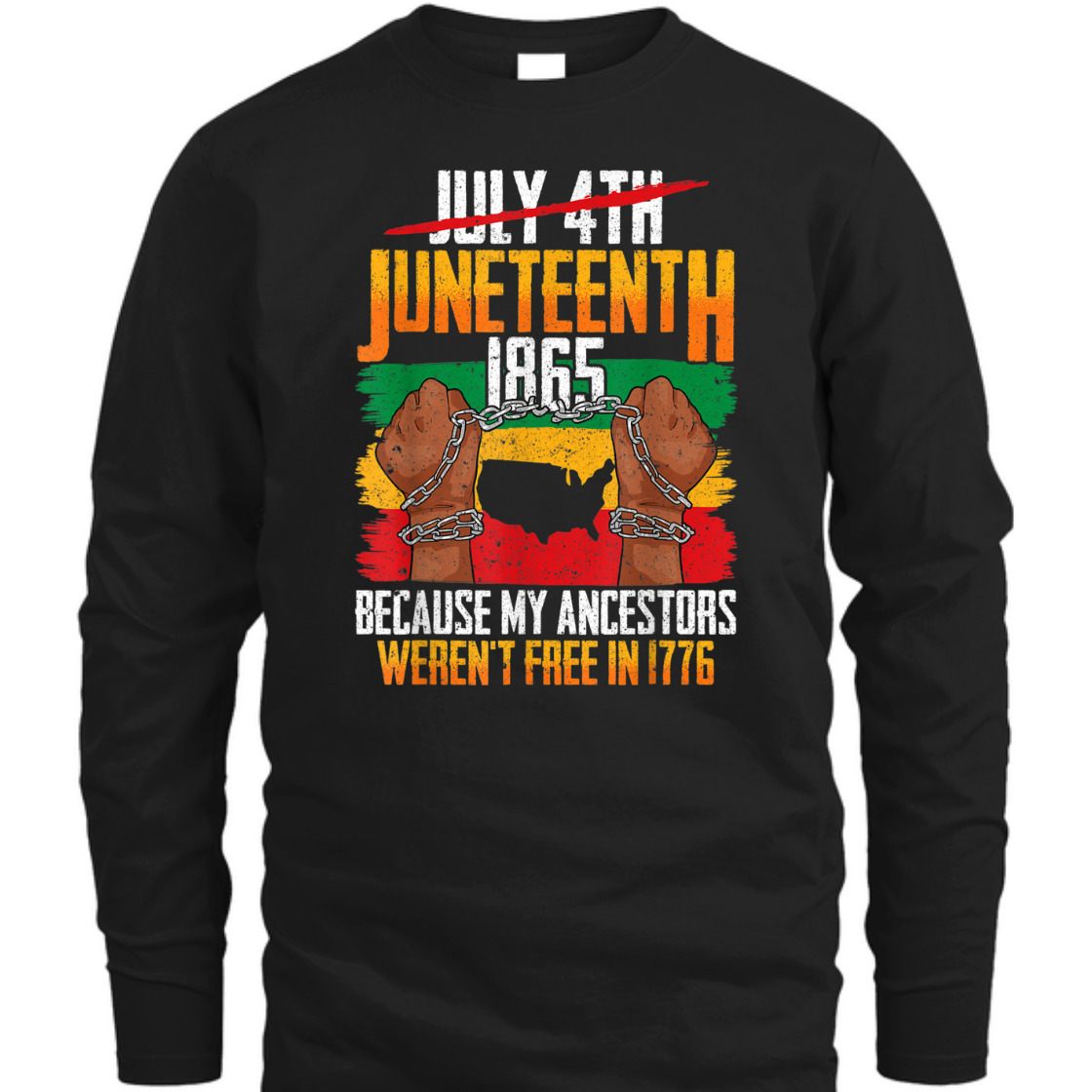 Strong Women Juneteenth Because My Ancestors Weren't Free In 1776 T-Shirt