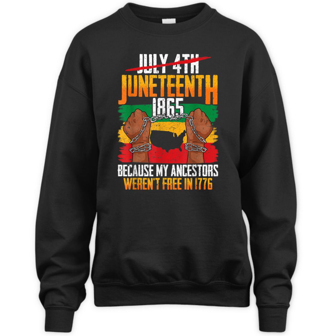 Strong Women Juneteenth Because My Ancestors Weren't Free In 1776 T-Shirt