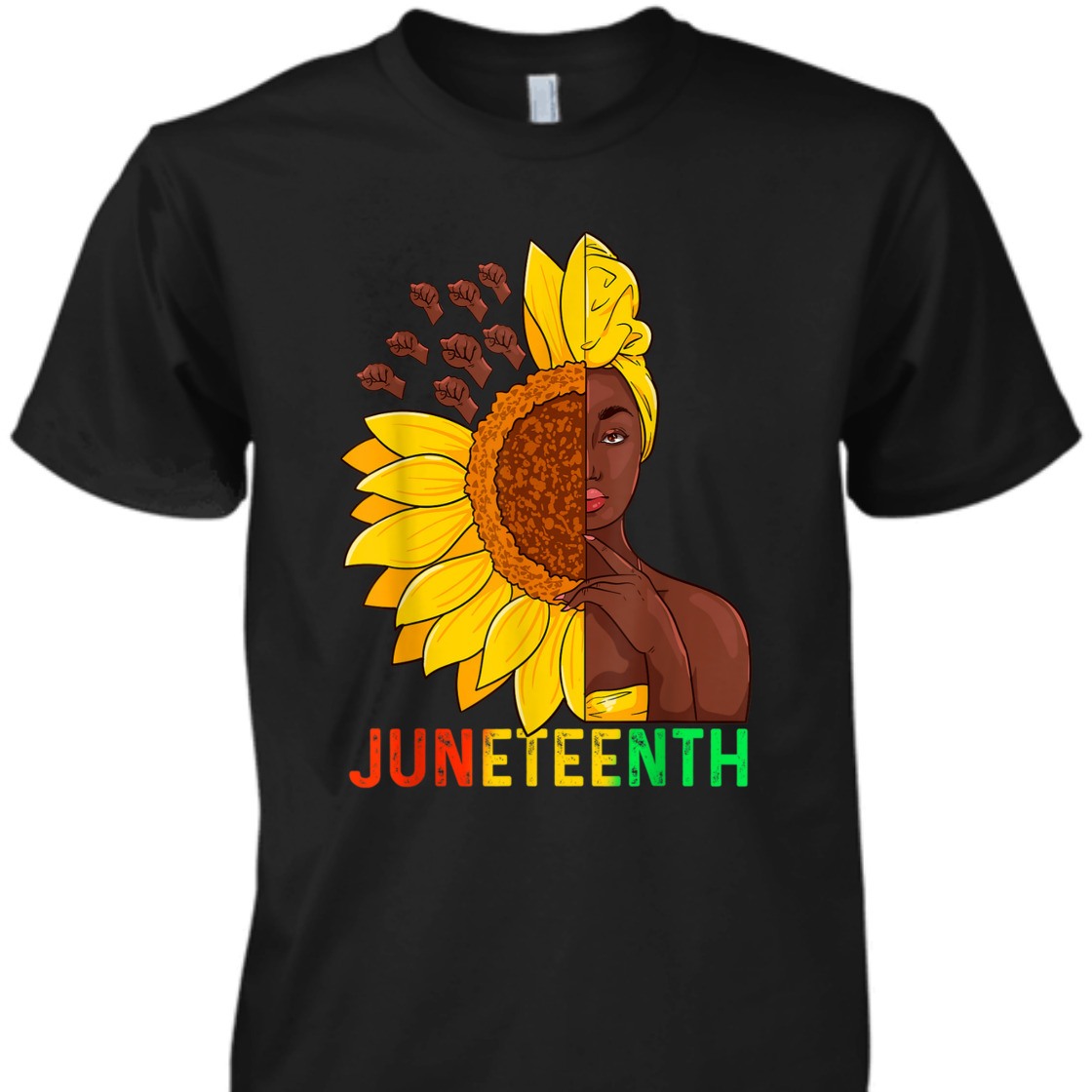 Strong Women Juneteenth Black Women Sunflower T-Shirt